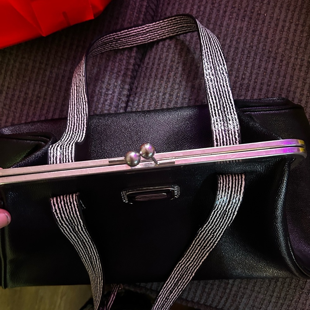 Catherine Malandrino Black Satchel with Silver Accents